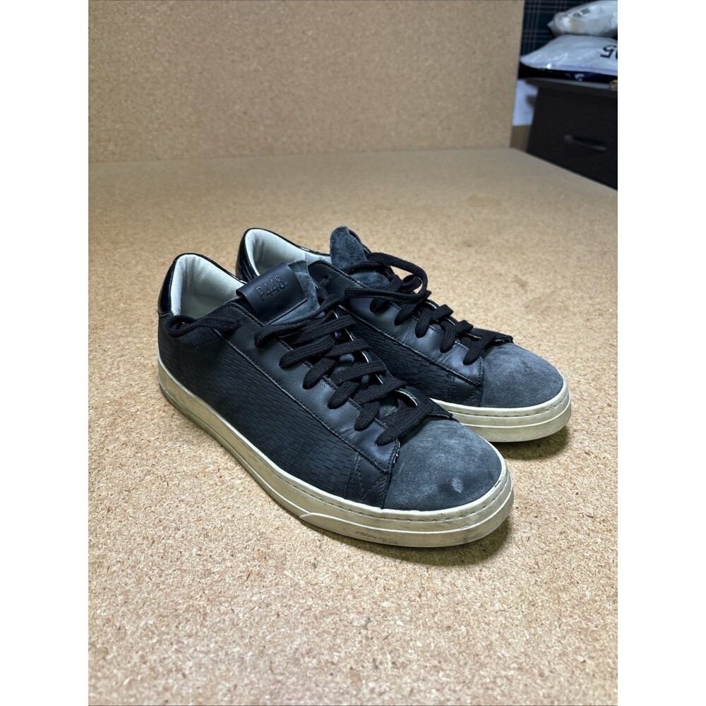 P448 Men Size EU 42 US 9 Low Top Casual Luxury Sneakers Shoes Made In Italy Gray